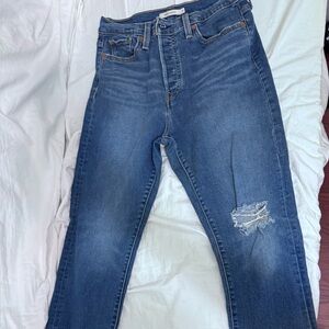 Levi's Blue Straight Leg Jeans for Women